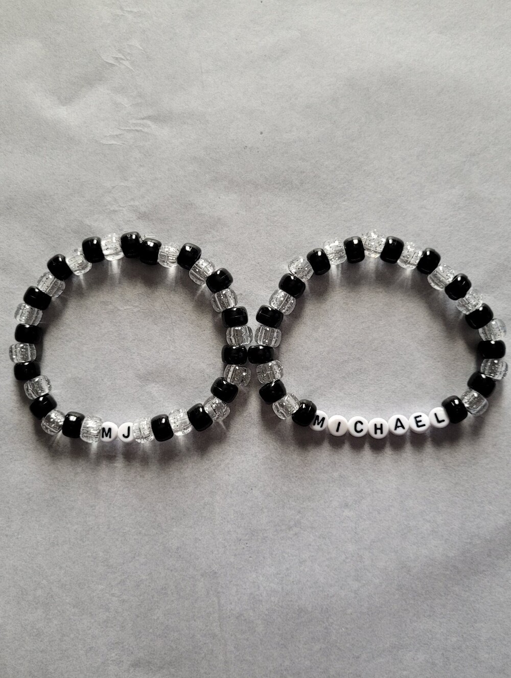 Michael Jackson Set of 2 Bead Bracelets (Michael and MJ)